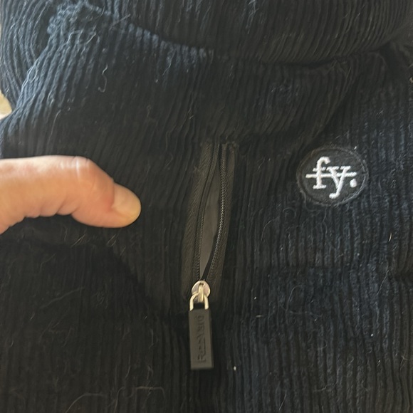 black corduroy puffy coat dog jacket - Picture 10 of 11